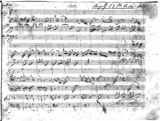 Trio in G-Dur für Violine, Cembalo und Violoncello (K 496) 1786 (1. Seite)